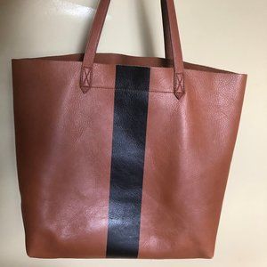 Madewell Paint Stripe Transport Leather Tote